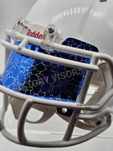 Load image into Gallery viewer, Blue Cracked Lightning Mini Size Football Visor - Flat Style
