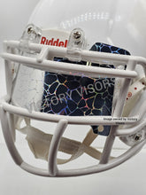 Load image into Gallery viewer, Silver Cracked Lightning Mini Size Football Visor - Flat Style
