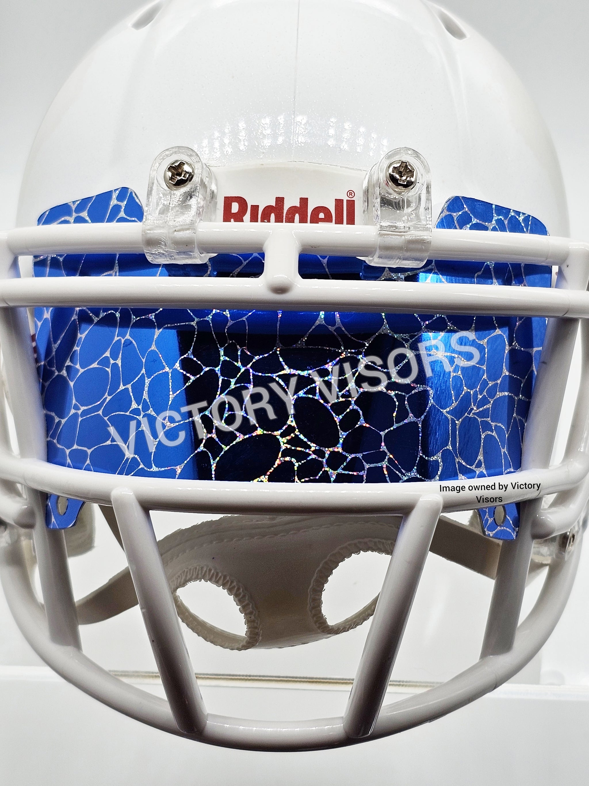 Clear Blue Football Visor with Clips buying (Victory Visors)