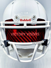 Load image into Gallery viewer, Red Holographic Carbon Fiber Mini Size Football Visor - Flat Style
