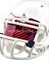 Load image into Gallery viewer, Red Holographic Carbon Fiber Mini Size Football Visor - Flat Style
