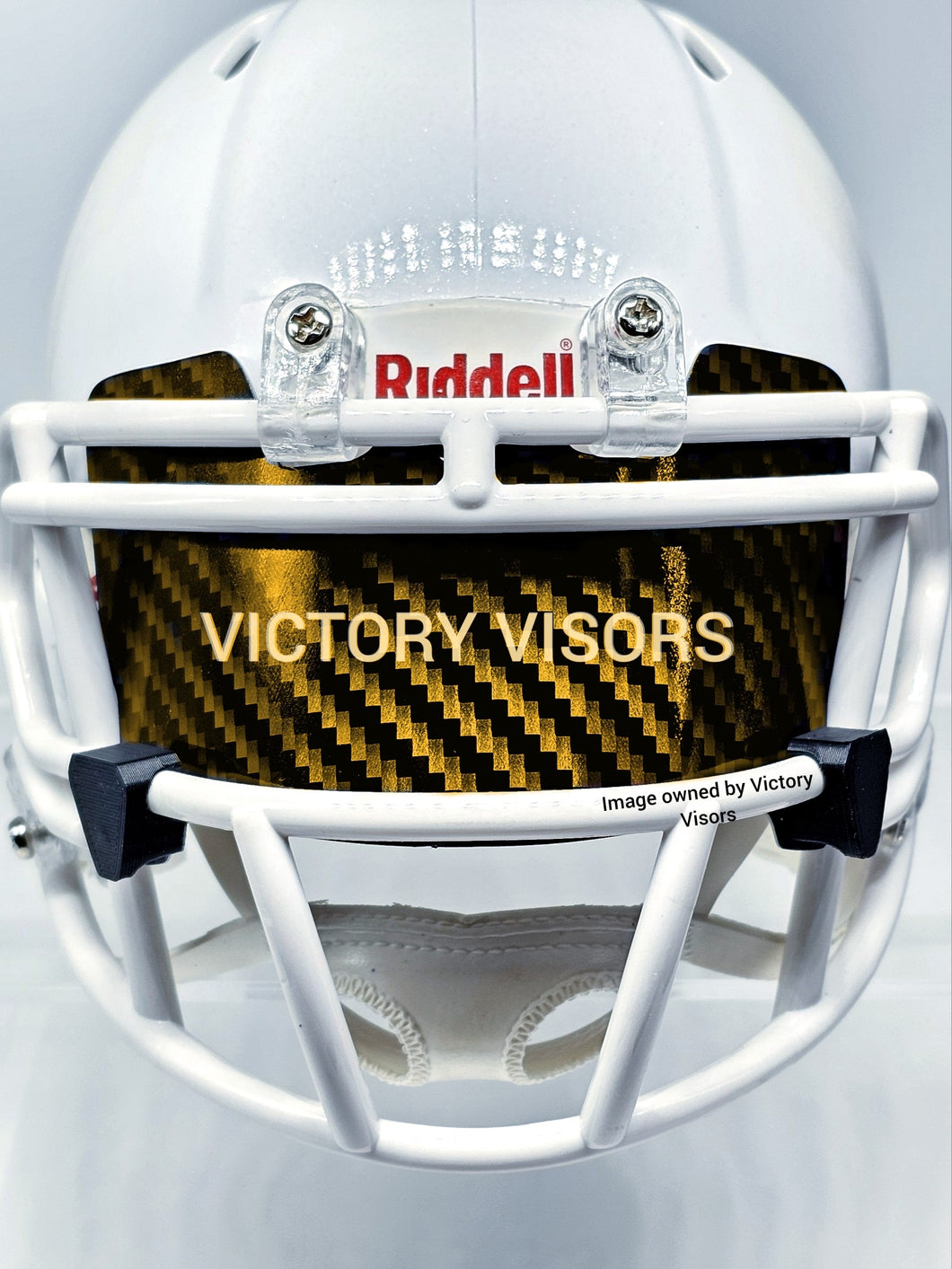 Gold Riddell Holographic Honeycomb Mini Size football visor